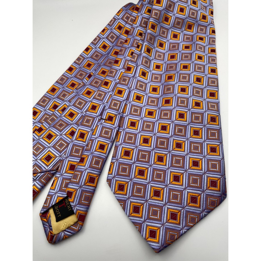 Robert Talbott Best of Class Nordstrom Silk Tie Lavender Gold Geometric Square